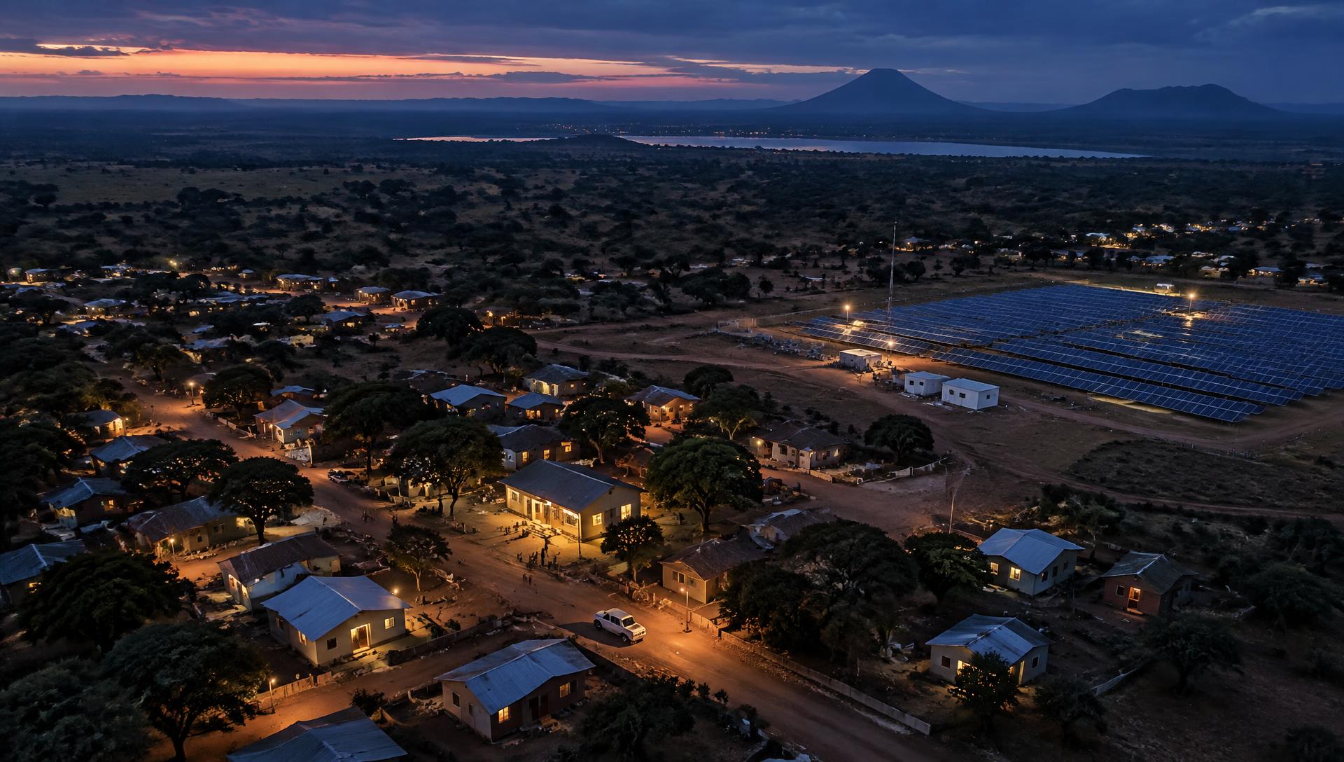 Community with electricity supplied by a renewable energy mini-grid